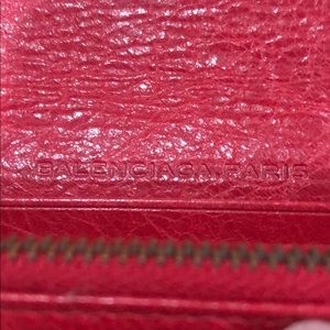 red balenciaga wallet